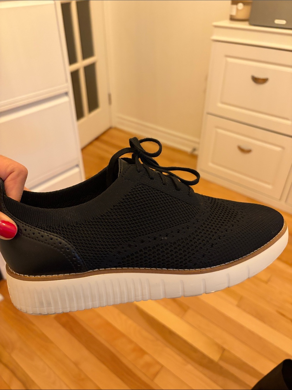 Women’s Cole Haan Black Knit Casual Lace-Up Sneakers